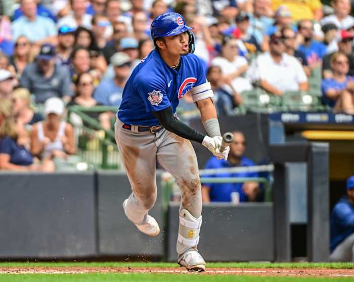 Chicago Cubs designated hitter Seiya Suzuki on Sunday in Milwaukee. 